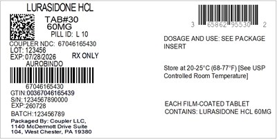 Label (65862 955 30 Lurasidone HCl 60mg 67046 1654 30)